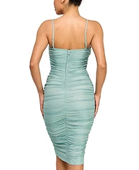 City Studios Juniors' Metallic Ruched Bodycon Dress