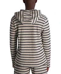 Karl Lagerfeld Paris Men's Relaxed Fit Long Sleeve Jacquard Striped Hoodie