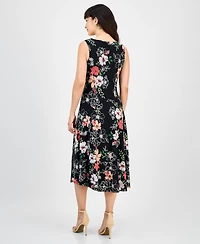 Robbie Bee Women's Cowl-Neck Sleeveless Midi Dress