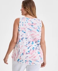 Style & Co Plus Size V-Neck Printed Perfect Tank Top