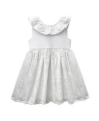 Blueberi Boulevard Baby Girls Ruffle Trim Eyelet Dress