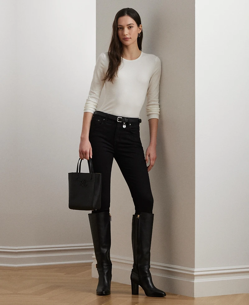 Lauren Ralph Cotton-Blend Long-Sleeve Top