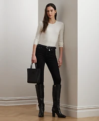 Lauren Ralph Cotton-Blend Long-Sleeve Top