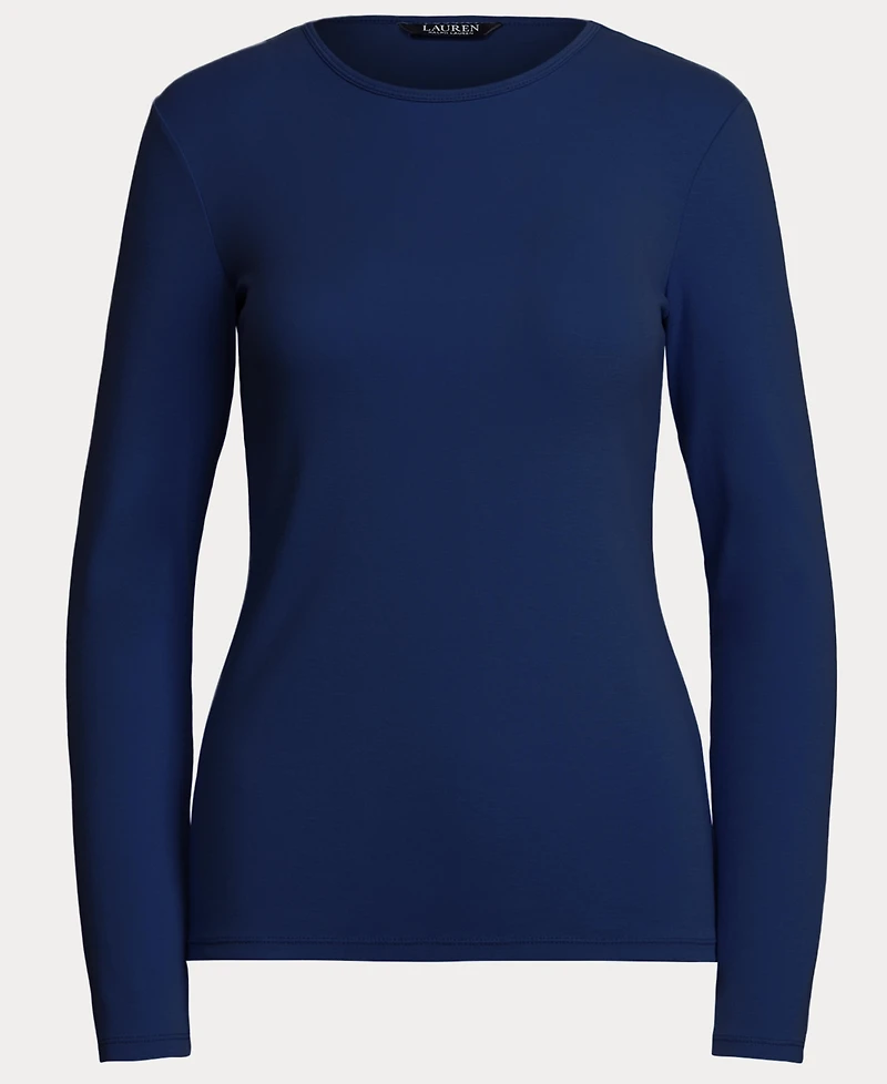 Lauren Ralph Cotton-Blend Long-Sleeve Top