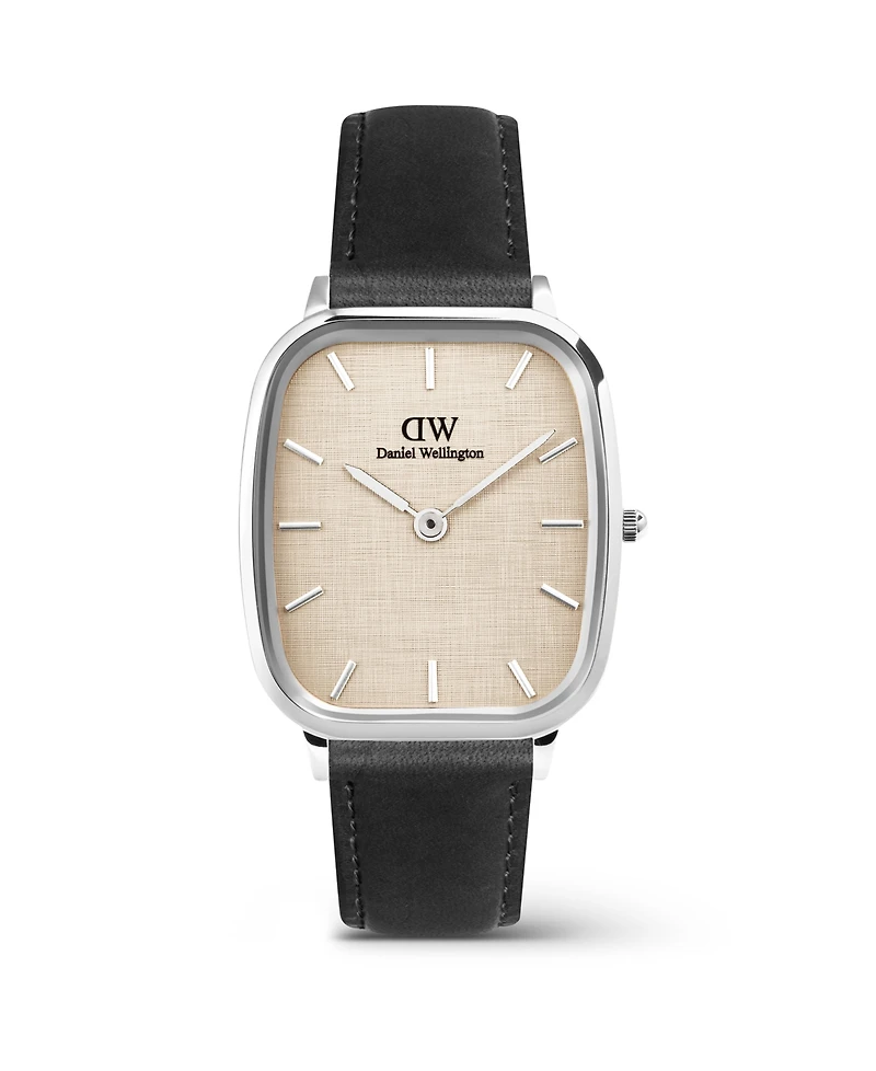 Daniel Wellington Men's Analog Black Genuine Leather Watch, 32mm