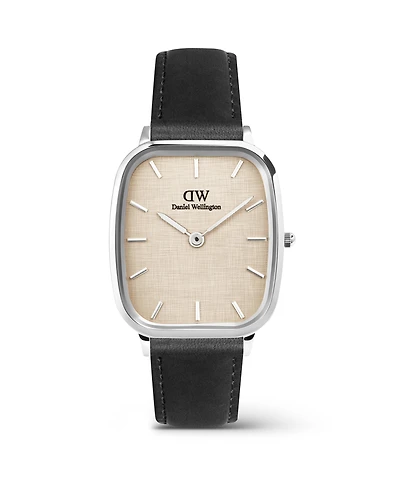 Daniel Wellington Men's Analog Black Genuine Leather Watch, 32mm