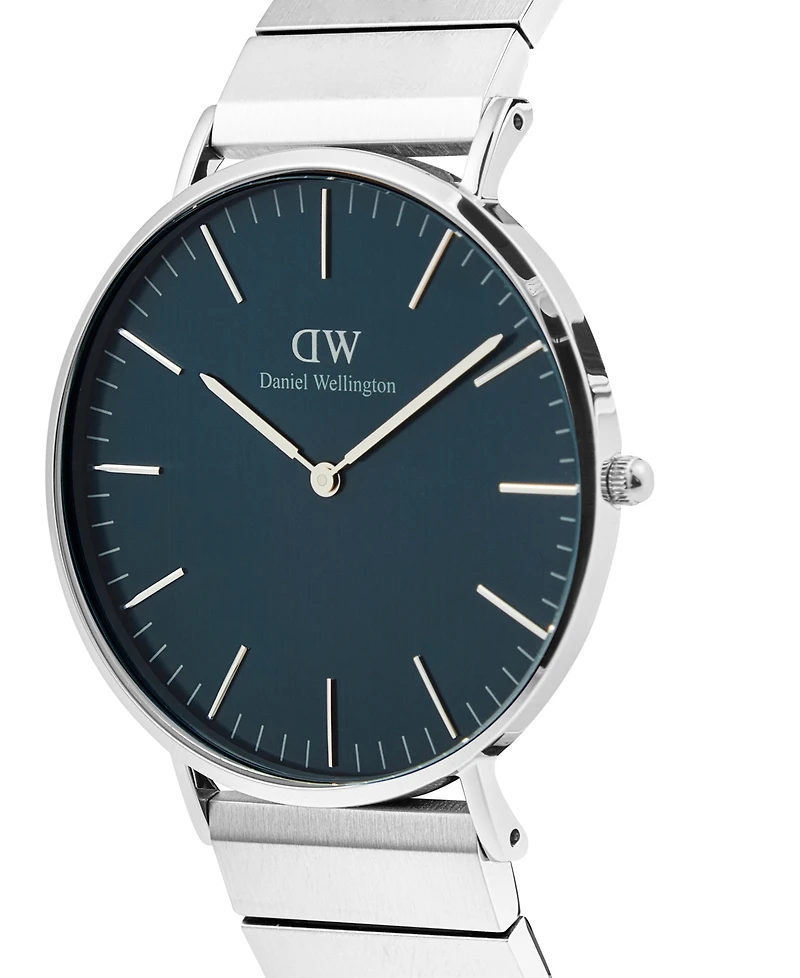Daniel Wellington Unisex Analog Silver-Tone Stainless Steel Watch, 40mm