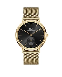 Daniel Wellington Unisex Analog Gold-Tone Stainless Steel Mesh Watch, 40mm