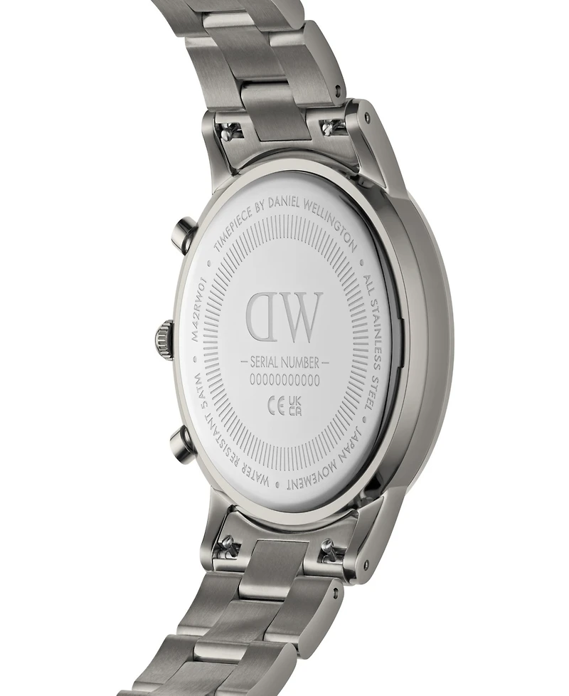 Daniel Wellington Unisex Chronograph Black Stainless Steel Watch, 42mm
