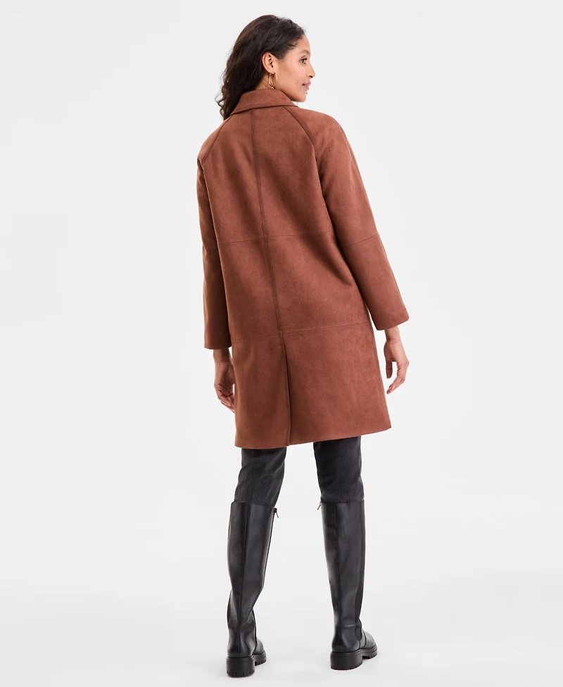 Bcbgmaxazria Women's Button-Front Faux-Suede Jacket
