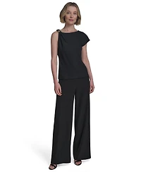Halston Women's Asymmetric One-Shoulder Hardware Top