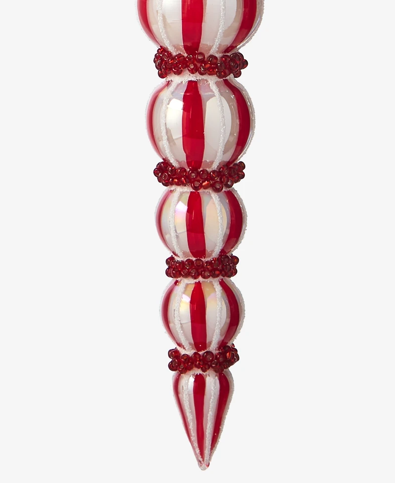 Holiday Lane Christmas Cheer Red Stripe Finial Ornament, Macy's Exclusive
