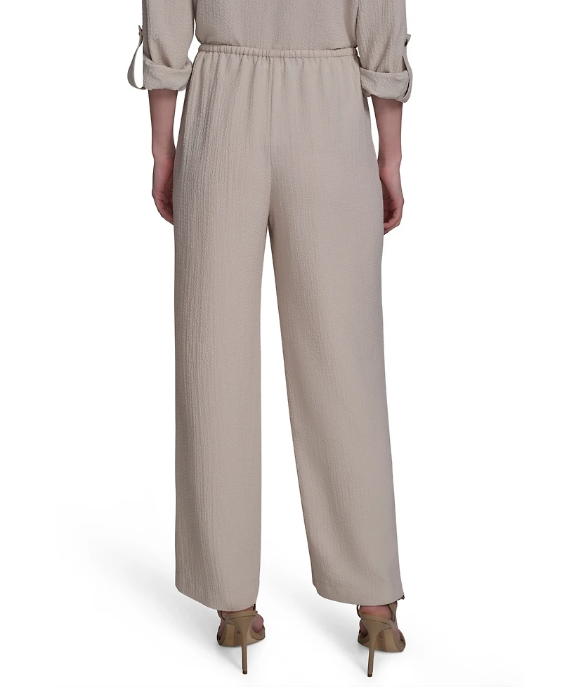 Halston Women's Drawstring Pull-On Wide-Leg Pants