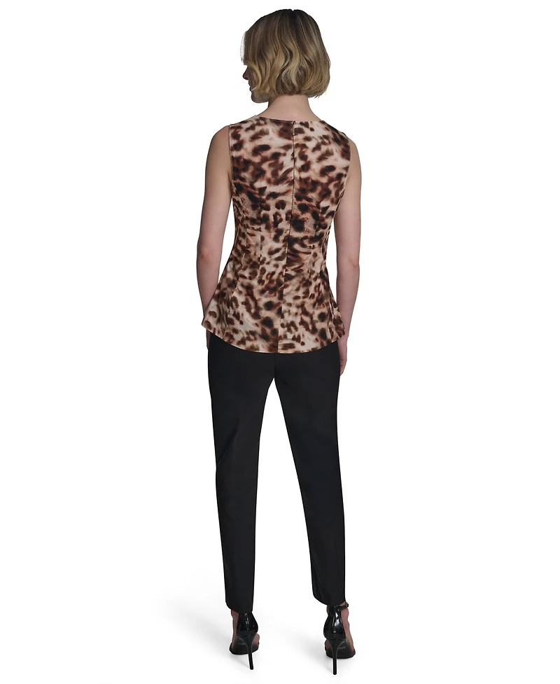Halston Women's Cotton Printed Sleeveless Tank Top