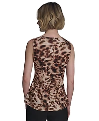 Halston Women's Cotton Printed Sleeveless Tank Top
