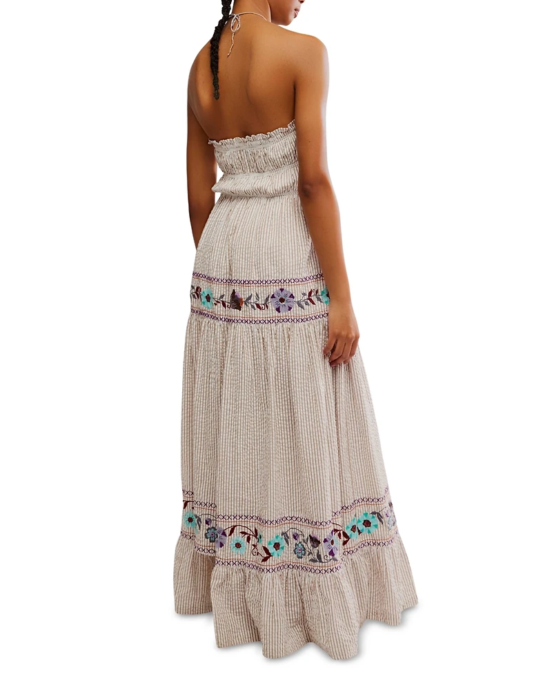 Free People Women's Kalani Striped Cotton Maxi Dress