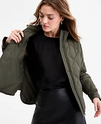 Bcbgmaxazria Women's Cropped Diamond Quilted A-Line Jacket, Exclusively at Macy's