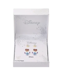 Disney Cubic Zirconia Lilo and Stitch Heart Earring Set