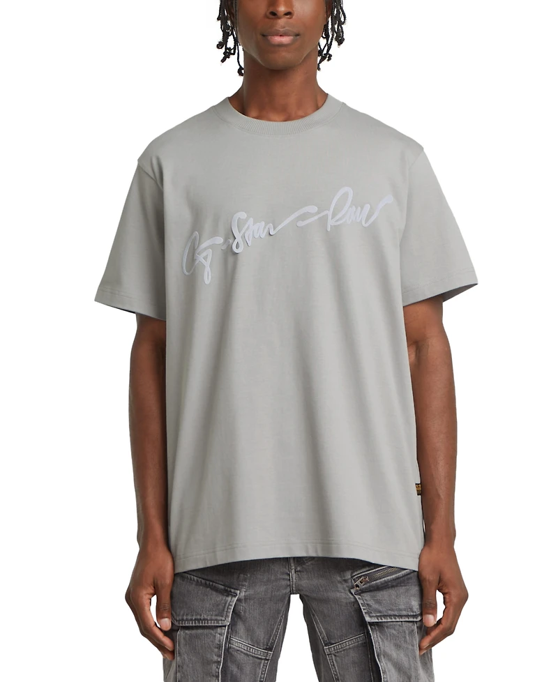 G-Star Raw Men's Relaxed Fit Short Sleeve Script Logo T-Shirt