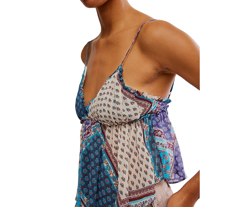 Free People Women's Alix Printed V-Neck Sleeveless Top
