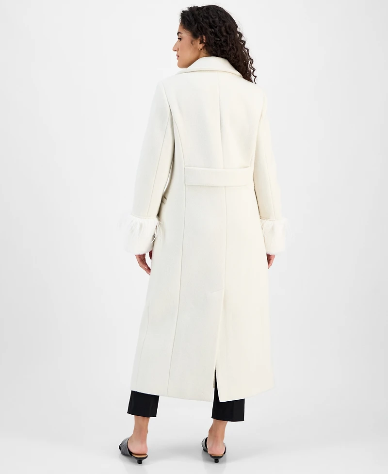 CeCe Women's Notched-Collar Single-Breasted Maxi Coat