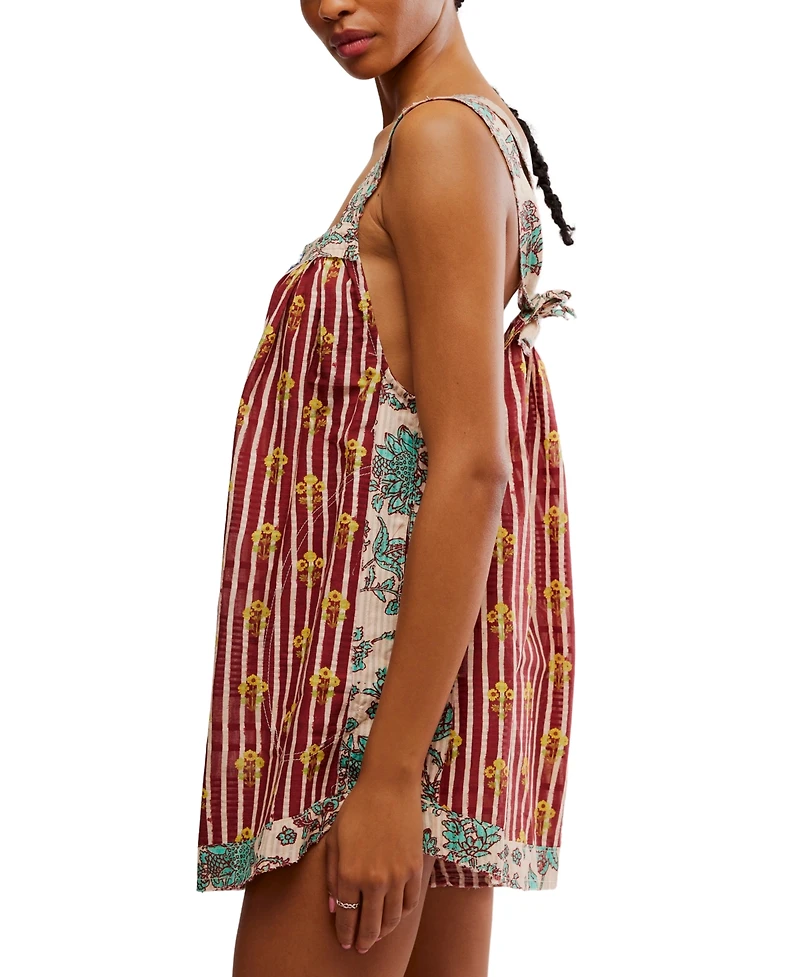 Free People Women's Port Au Prince Printed Cotton Sleeveless Romper