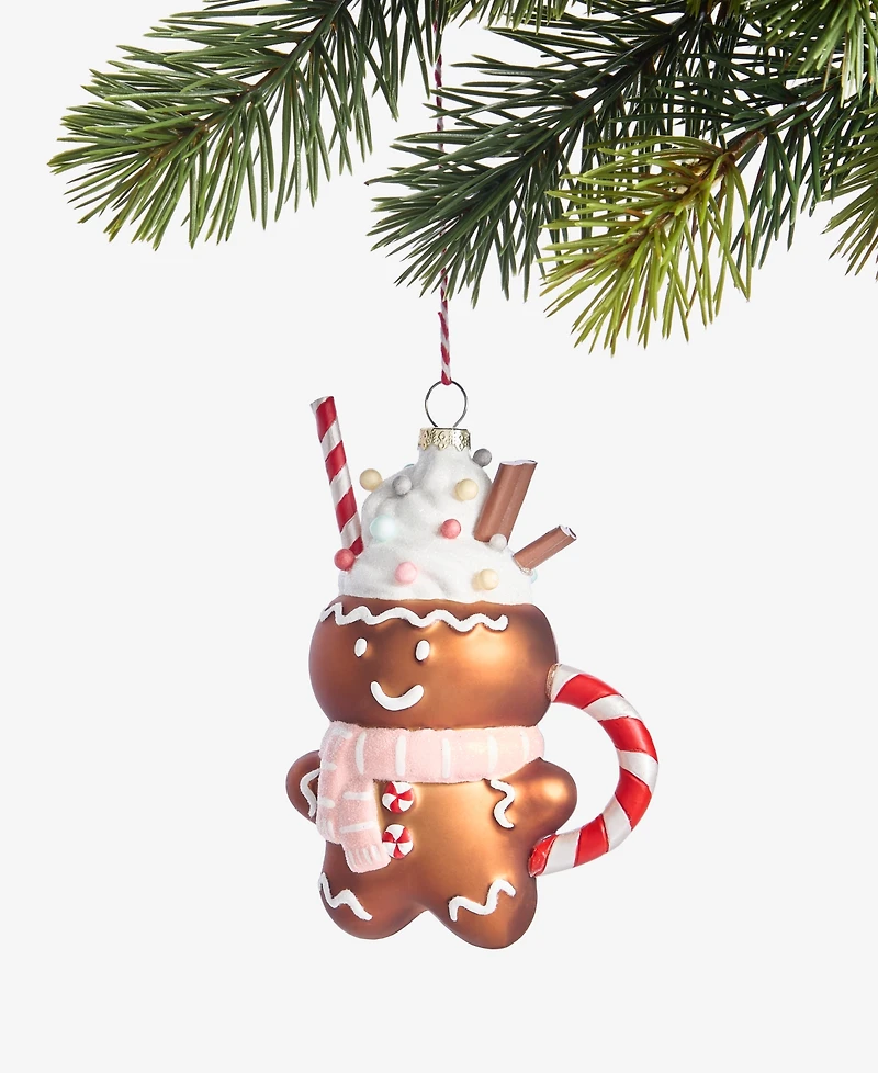 Holiday Lane Gingerbread Village Hot Cocoa Gingerbread Man Ornament, Macy's Exclusive