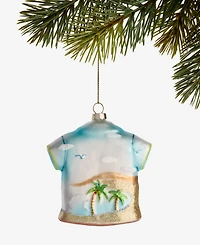 Holiday Lane Hawaii Glass Glittered Shirt Ornament, Macy's Exclusive