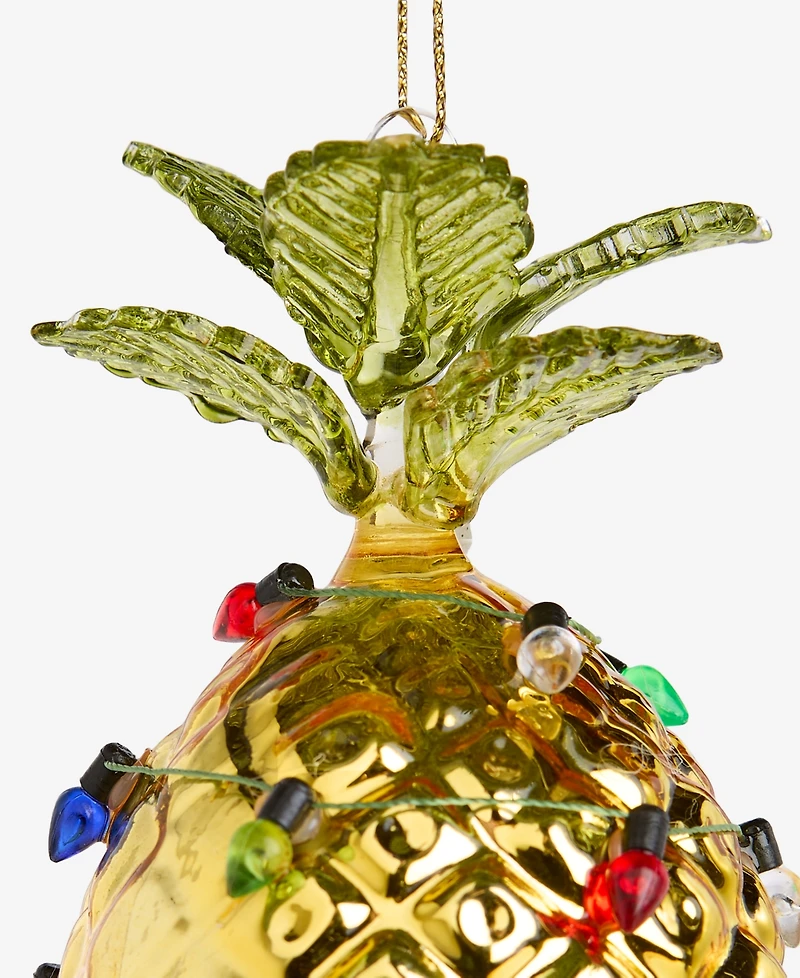 Holiday Lane Hawaii Glass Decorated Pineapple Ornament, Macy's Exclusive