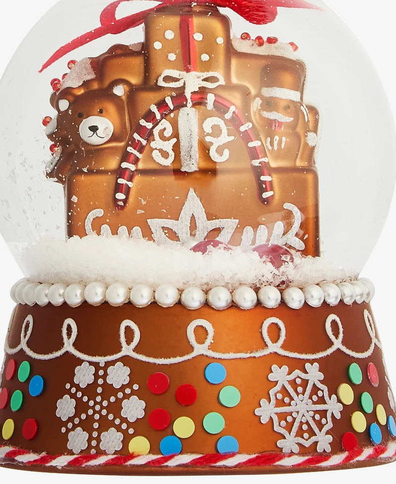 Holiday Lane Gingerbread Village Glass Snow Globe Ornament, Macy's Exclusive