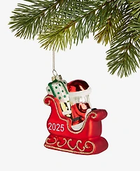 Holiday Lane Macy's Glass Santa's Sleigh Ornament, Macy's Exclusive