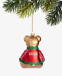 Holiday Lane Macy's Glass Glittered Bear Ornament, Macy's Exclusive