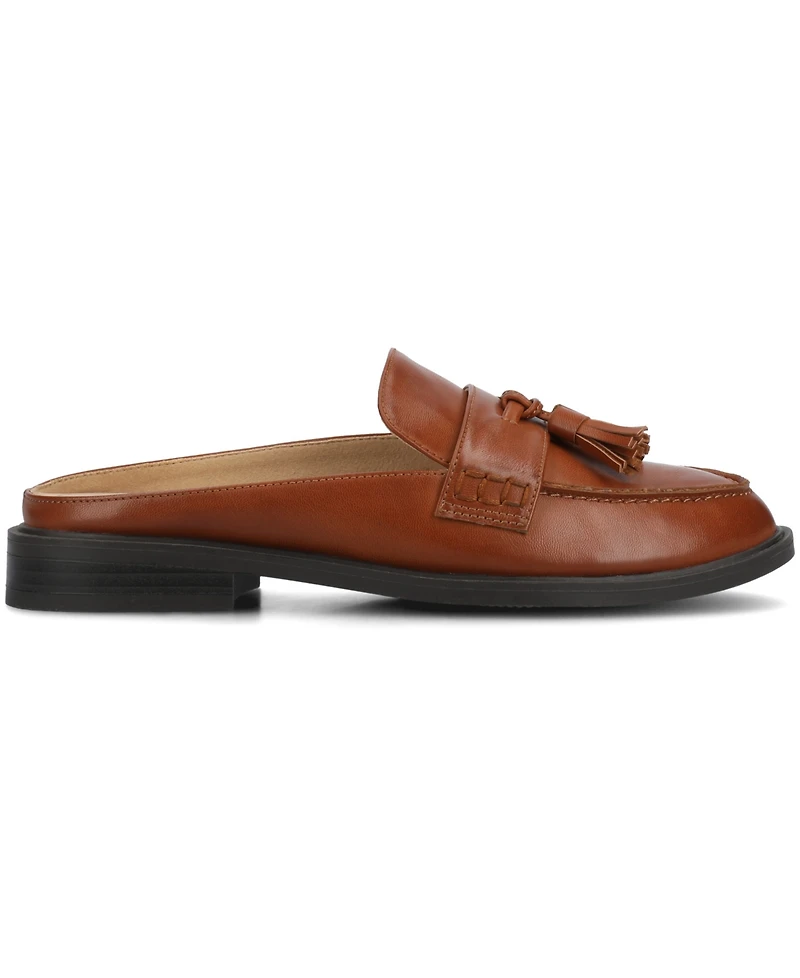 Journee Collection Women's Azura Tassel Round Toe Comfort Mule Loafer