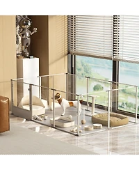 Bingopaw Transparent Pet Pen with Mat for Dog/Cat/Rabbit Litter Box