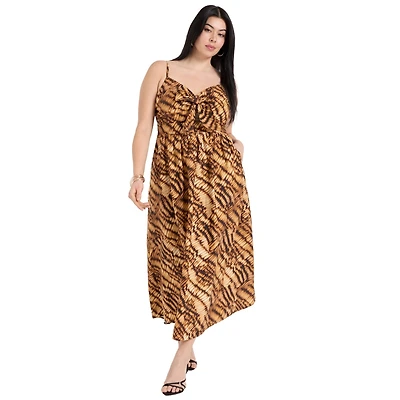June + Vie Plus Bow-Detailed Midi Dress
