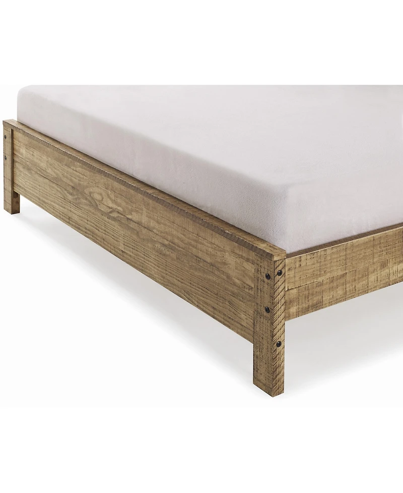 Solid Wood Bed Frame – Sturdy Platform Bed with Slatted Base