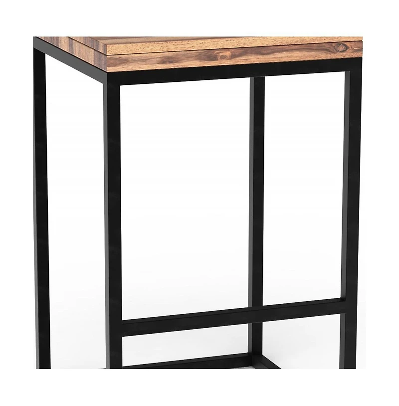 Counter Height Iron Bar Chair with Backless Design for Home or Bistro