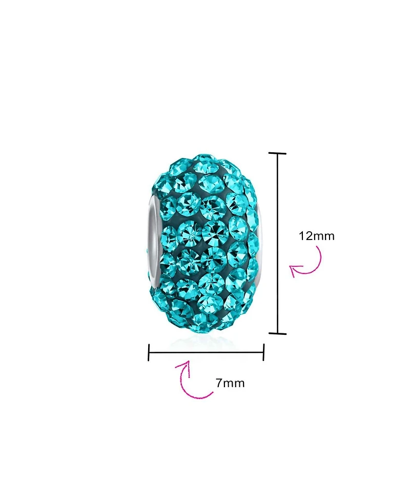 Bling Jewelry Crystal Spacer Charm Bead Set with Sterling Silver Core