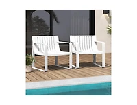 Patio Chairs Set of 2 with Curved Backrests and Seats