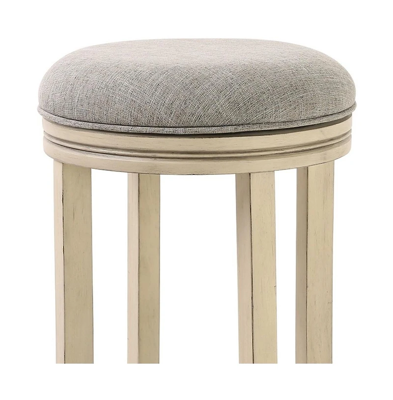 Solid Wood Swivel Backless Bar Height Bar Chair