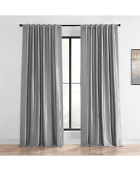Half Price Drapes Storm Grey Vintage Textured Faux Dupioni Silk Curtain