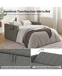 Duncan Modern Channel Tufted Upholstered Sleeper Sofa With Built-In Usb Port