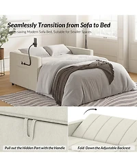 Duncan Modern Channel Tufted Upholstered Sleeper Sofa With Built-In Usb Port