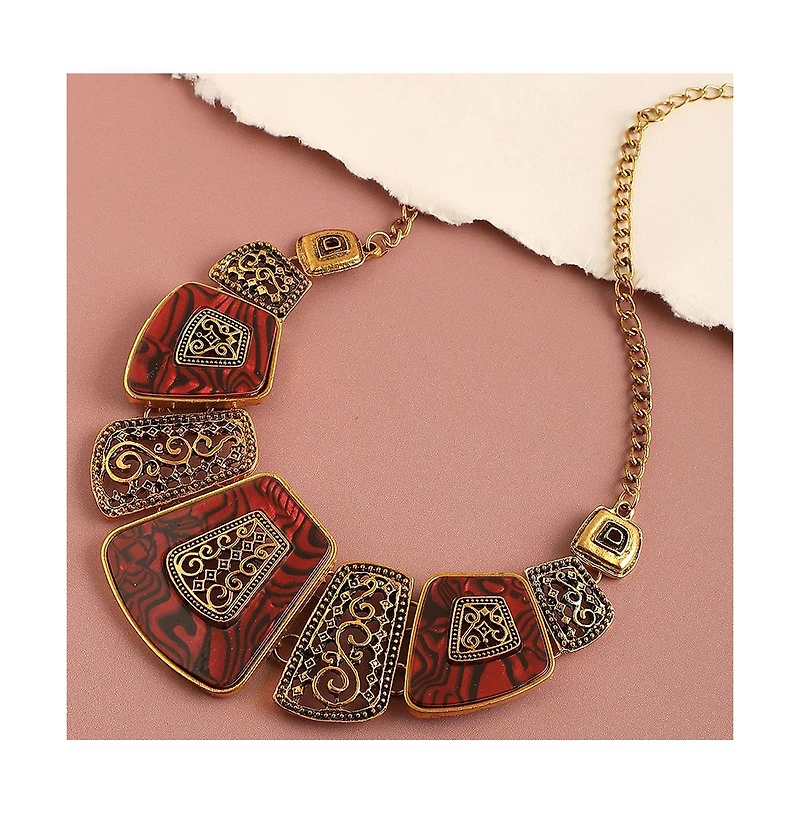 Sohi Women's Gold Plated Statement Necklace