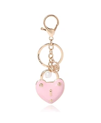 Juicy Couture Heart Lock Keychain – Chic Pink & Gold Fashion Accessory