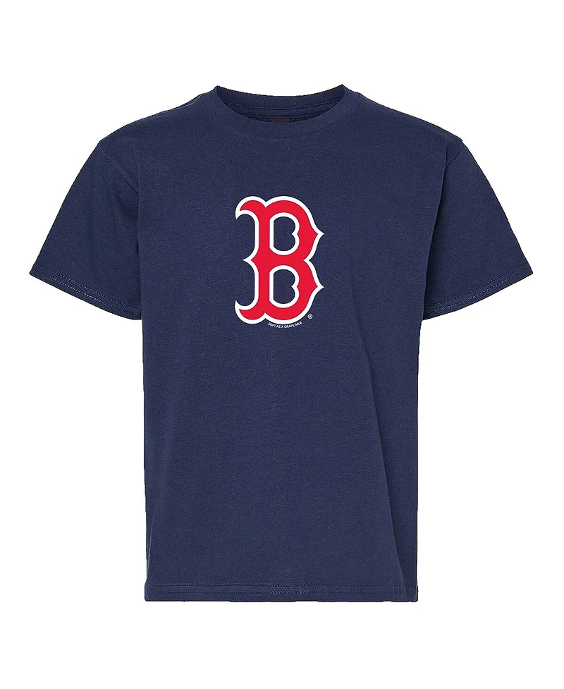 Soft As A Grape Big Boys and Girls 2-Pack Navy/Gray Boston Red Sox T-Shirt Set