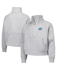 Garb Big Girls Gray Florida Gators Dawn Raglan Fleece Cropped Half-Zip Sweatshirt