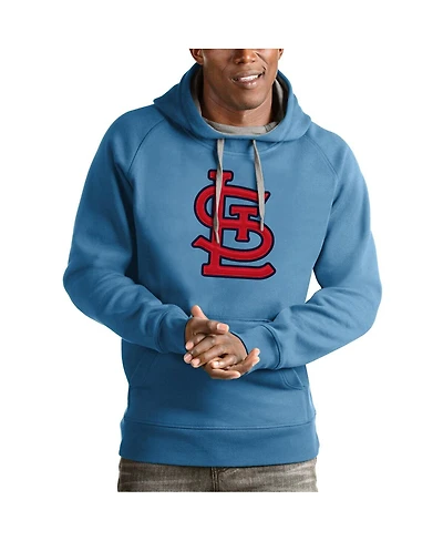 Antigua Men's Light Blue St. Louis Cardinals Victory Pullover Team Logo Hoodie