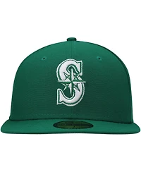 New Era Men's Kelly Green Seattle Mariners White Logo 59FIFTY Fitted Hat