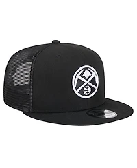 New Era Men's Black Denver Nuggets 9FIFTY Snapback Trucker Hat